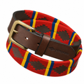 Old College Sandhurst (RMAS) leather polo belt handcrafted by Pampeano in regimental colours