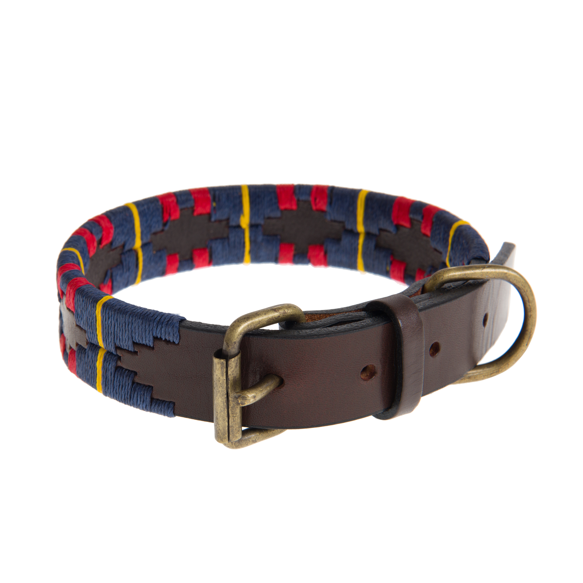 Royal Logistic Corps ( RLC ) leather dog collar handcrafted by Pampeano in regimental colours