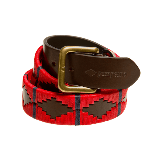 Close-up of the Country Direct & Pampeano Adjutant Generals Corps (AGC) Leather Polo Belt.