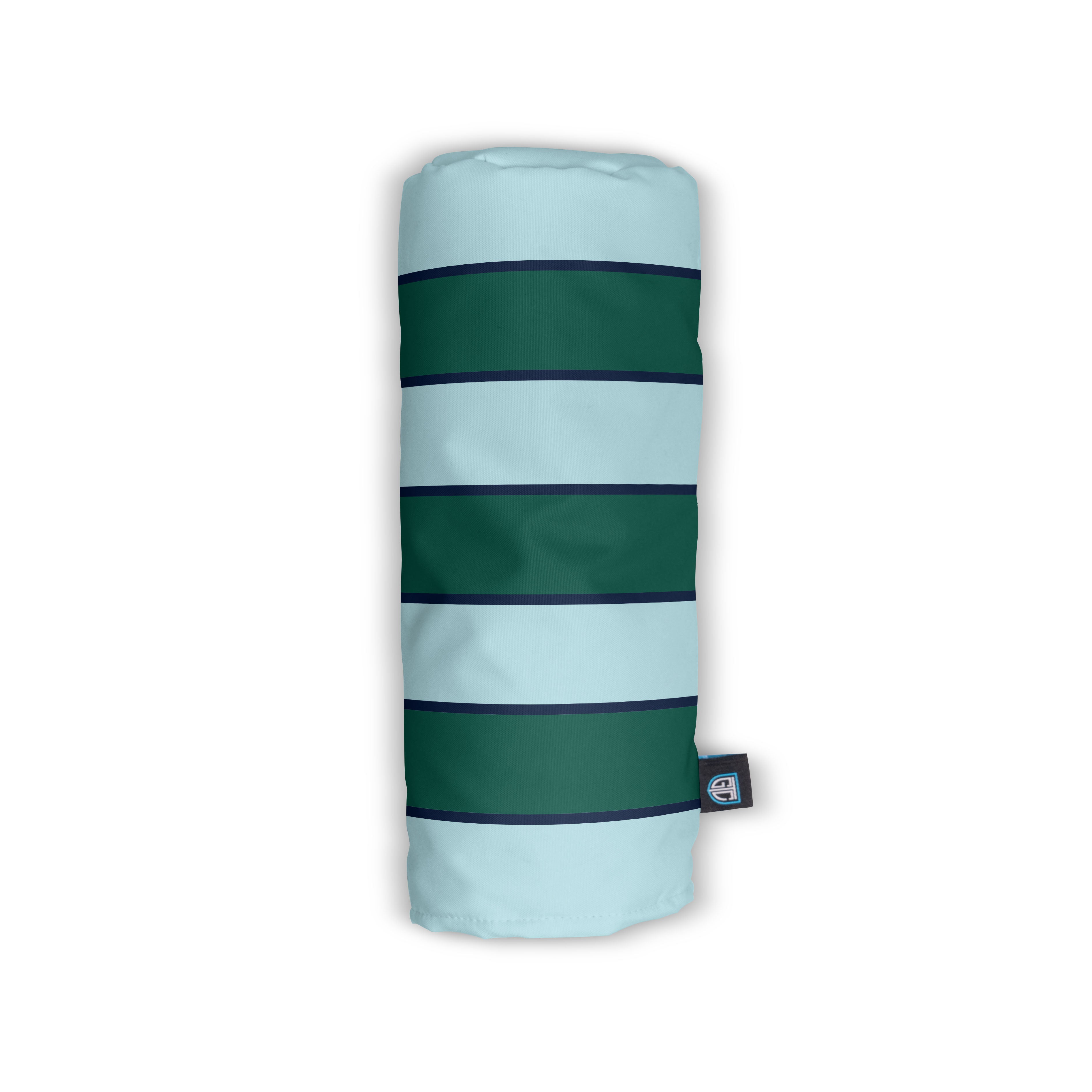 Close-up of the Royal Signals golf head covers leather and stitching detail