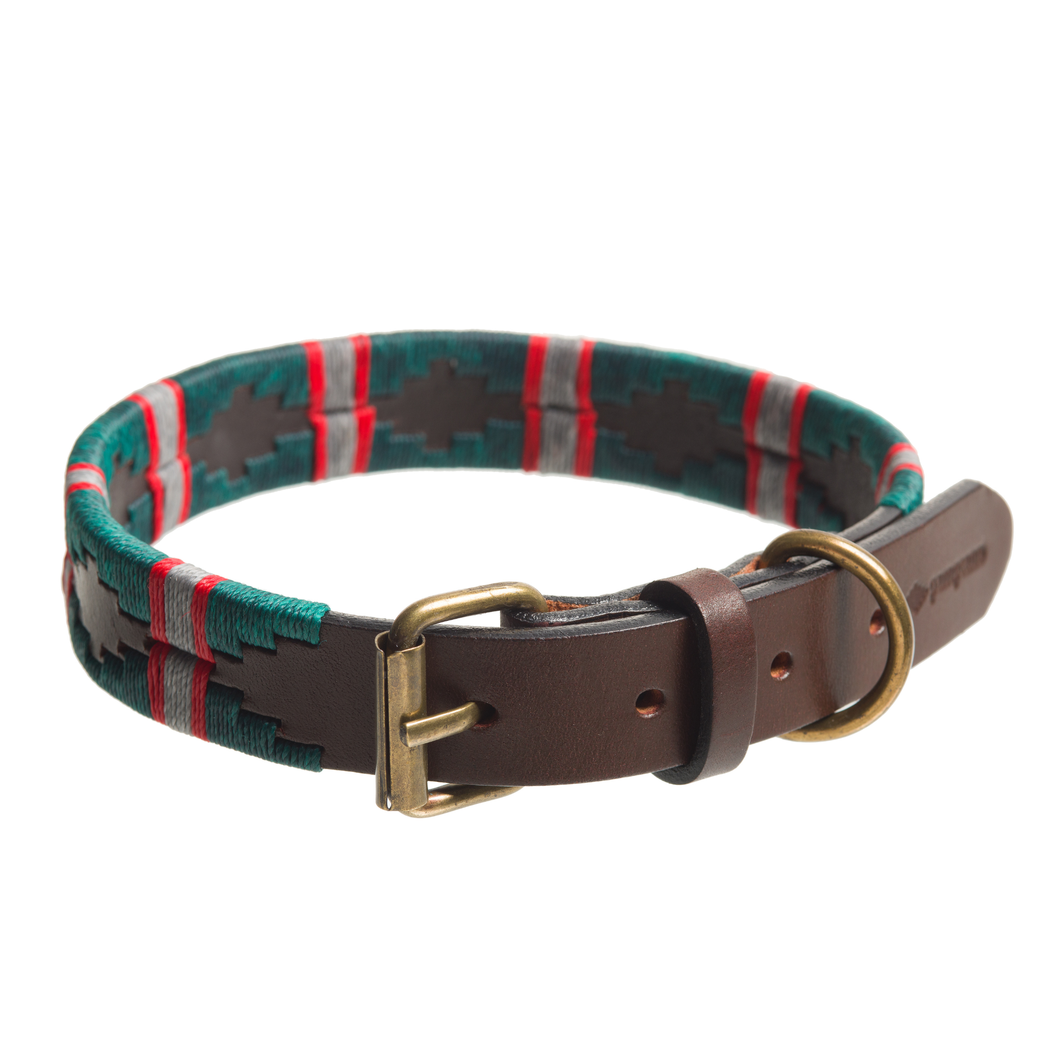Intelligence Corps leather dog collar handcrafted by Pampeano in regimental colours