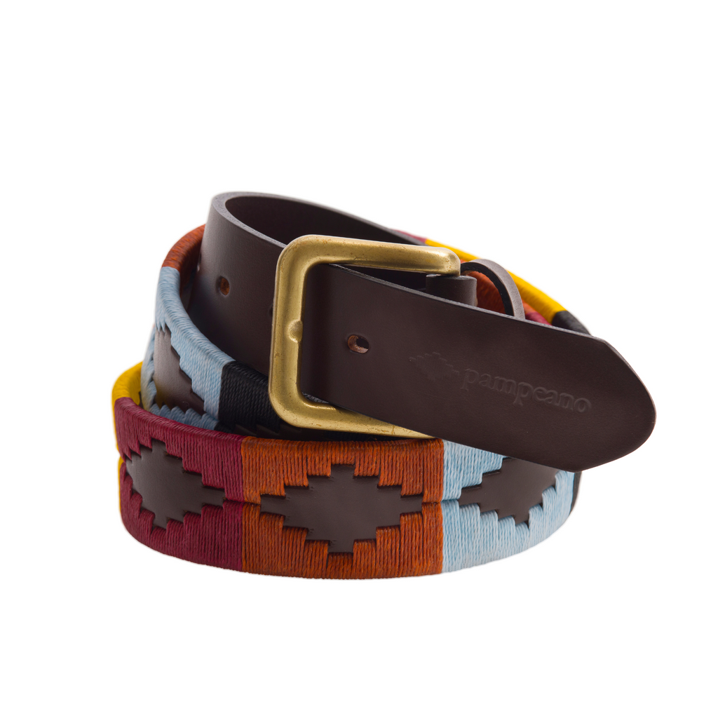RAF Regiment (RAFREG) leather polo belt handcrafted by Pampeano in regimental colours