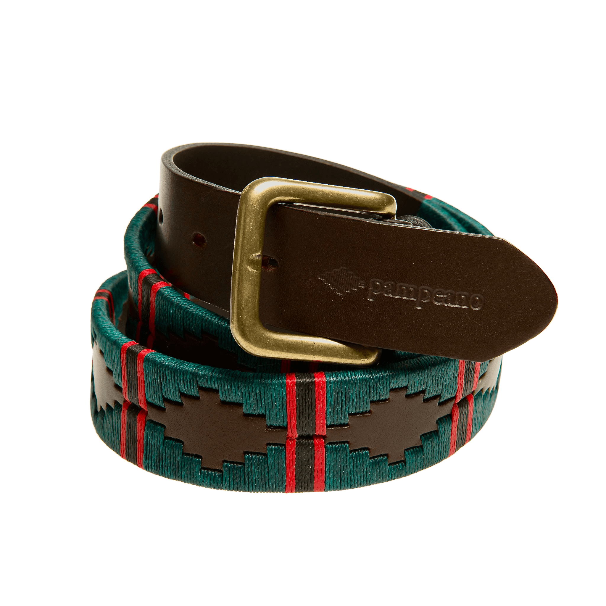 Rifles leather polo belt handcrafted by Pampeano in regimental colours