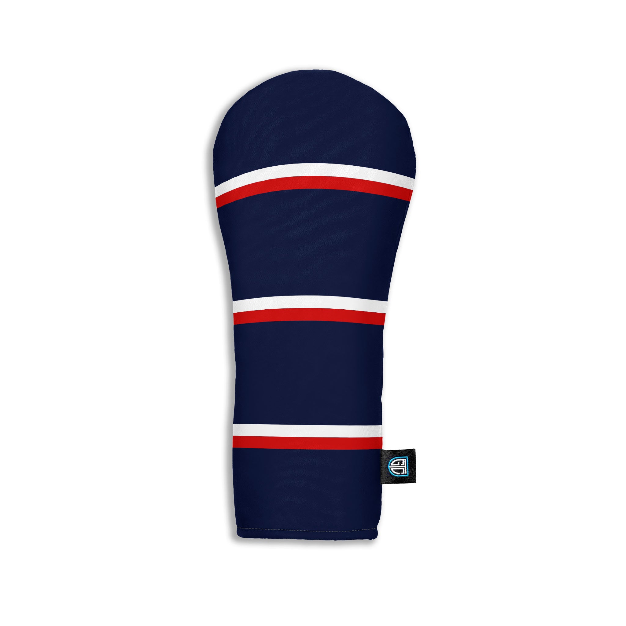 Royal Navy golf head covers shown with buckle detail