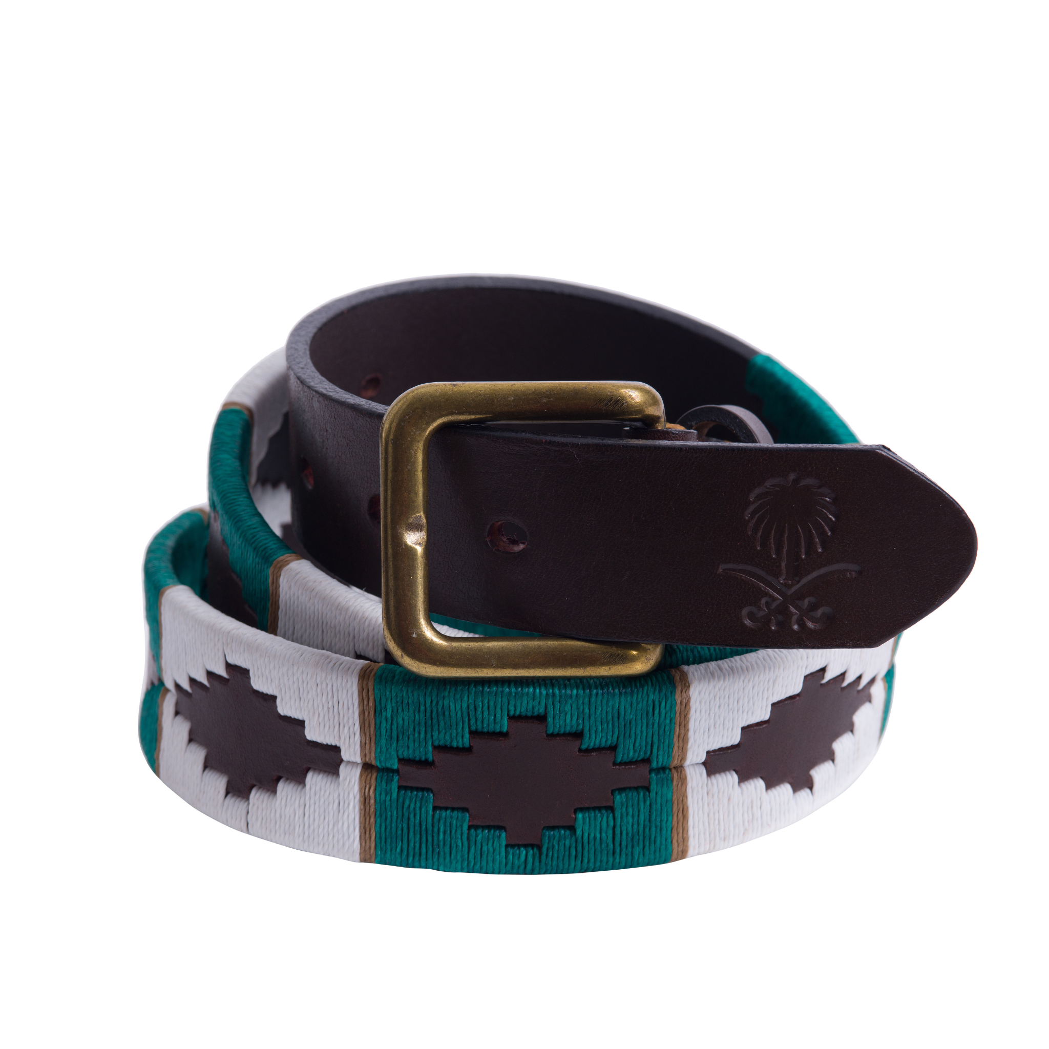 Saudi Arabian leather polo belt handcrafted by Pampeano in regimental colours