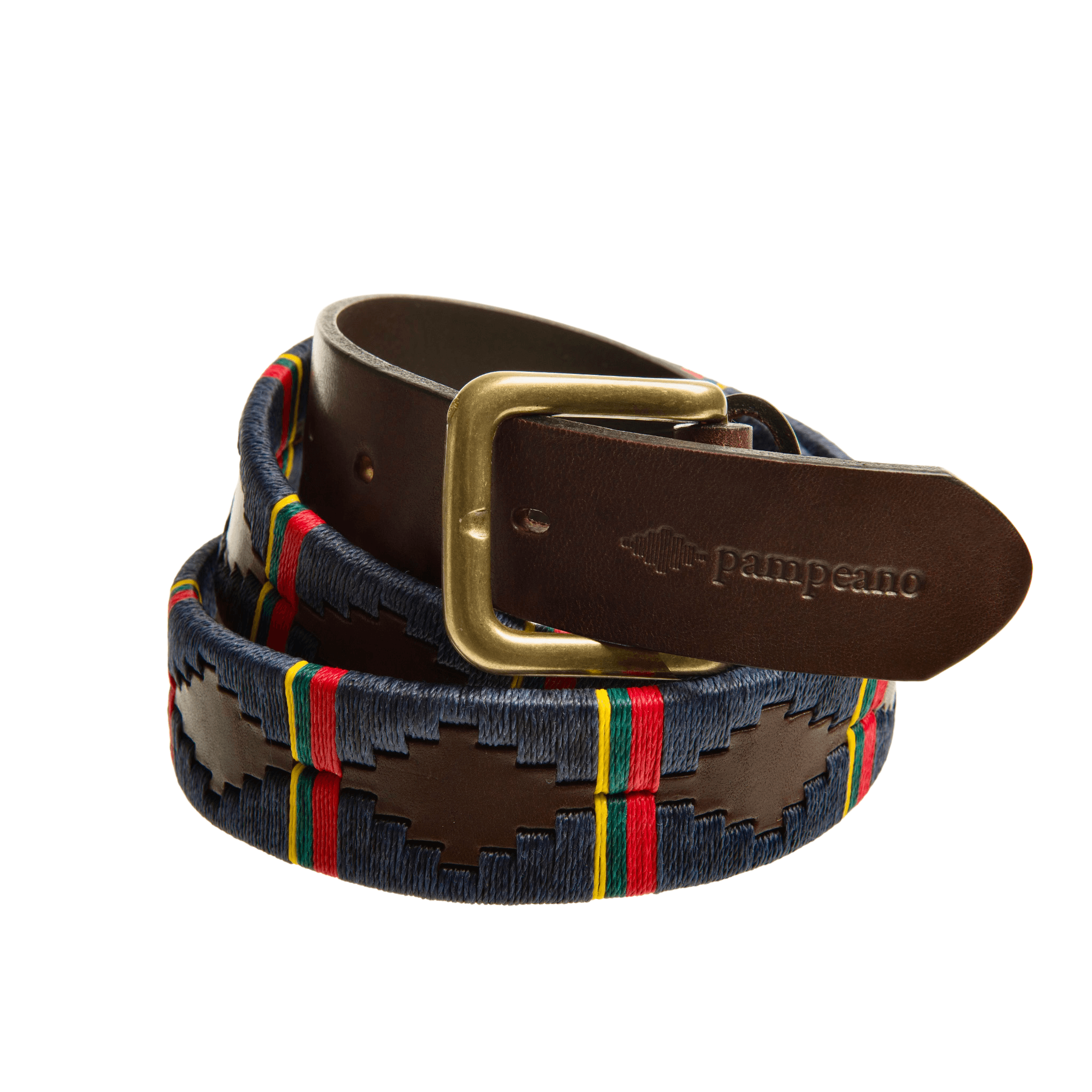 Royal Marine Commando leather polo belt handcrafted by Pampeano in regimental colours